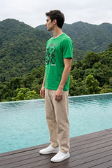 Green Chest Printed T-Shirt for Men