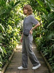 Navy & White Striped Crop T-Shirt for Women