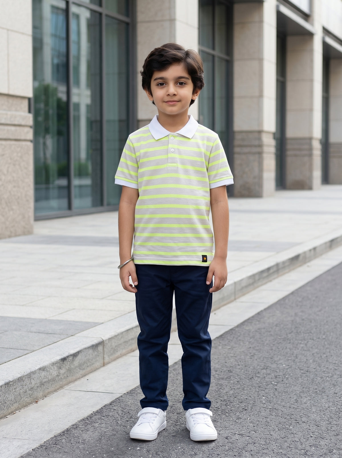 Boys stripped polo shirt