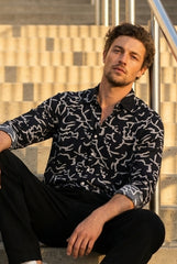 Navy Discharge Printed Shirt for Men