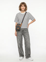 Black & White Thin Striped Crop T-Shirt for Women