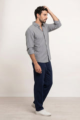 Navy & White Striped Shirt for Men