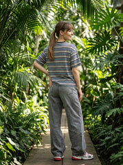 Multi-Colour Striped Crop T-Shirt for Women