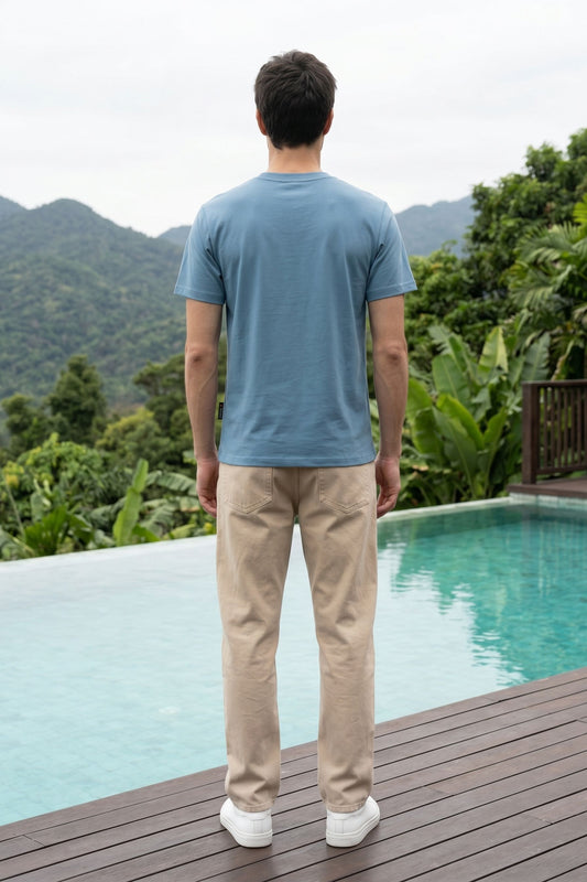 Blue Chest Printed T-Shirt for Men