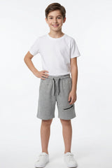 Grey Melange Terry Shorts for Kids