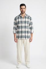 Navy Blue Multi Plaid Check Shirt for Men