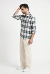 Navy Blue Multi Plaid Check Shirt for Men