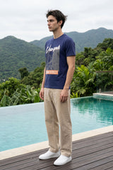 Navy Chest Printed T-Shirt for Men