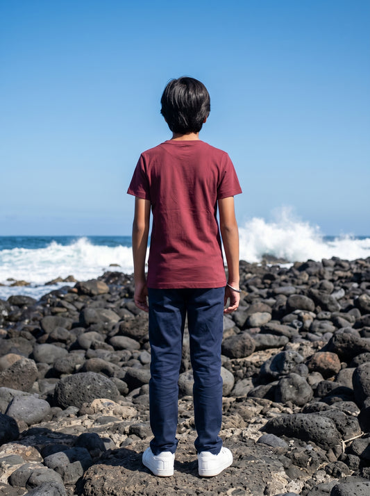 Boys washed plain t-shirt