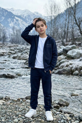 Navy Hoodie & Jogger Track Suit for Kids