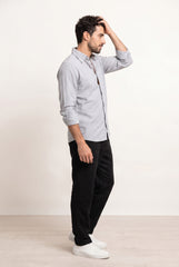 Dark Blue & White Striped Shirt for Men
