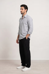 Dark Blue & White Striped Shirt for Men
