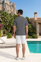 Navy & White Striped T-Shirt for Men