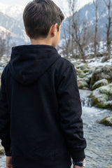 Black Printed Hoodie for Kids