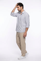 Blue & White Striped Shirt for Men