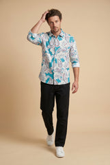 Light Green Paisley Printed shirt for Men