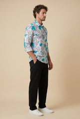Light Green Paisley Printed shirt for Men