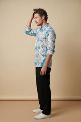 Light Green Paisley Printed shirt for Men
