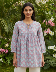 Purple Printed Blouse for Women