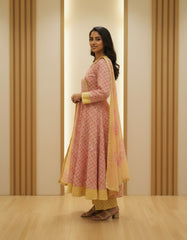 Pink Printed Kurta Set for Women