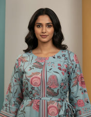 Pista Green Printed Kurta Set for Women