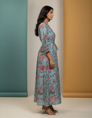 Pista Green Printed Kurta Set for Women