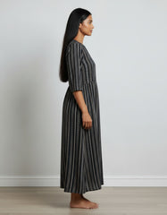 Black Printed Button-Down Shirt for Women