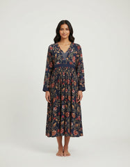 Navy Printed Dress for Women