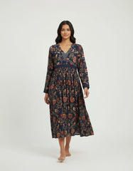 Navy Printed Dress for Women