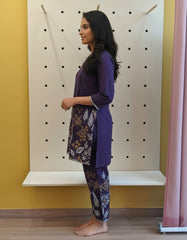 Midnight Purple Printed Co-Ord Set for Women