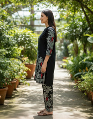 Black Printed Co-Ord Set for Women