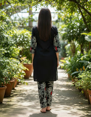 Black Printed Co-Ord Set for Women
