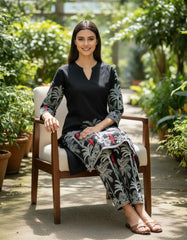 Black Printed Co-Ord Set for Women