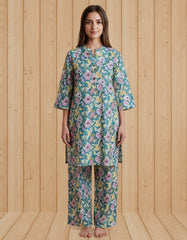 Green Printed Kurta Set for Women