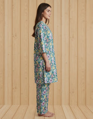 Green Printed Kurta Set for Women
