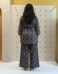 Brown Printed Kurta Set for Women