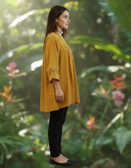 Mustard Solid Blouse for Women