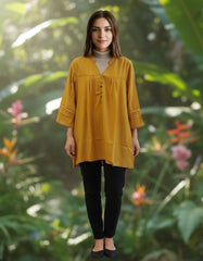 Mustard Solid Blouse for Women