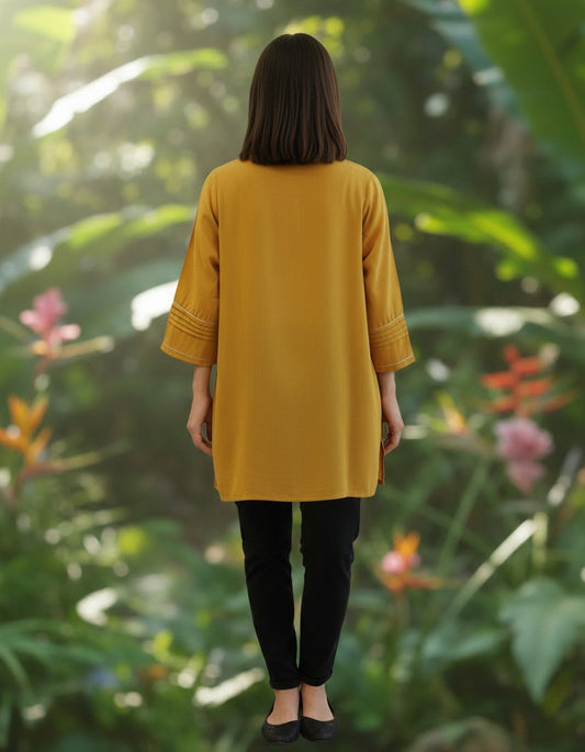 Mustard Solid Blouse for Women