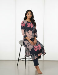 Black Printed Kurta Set for Women