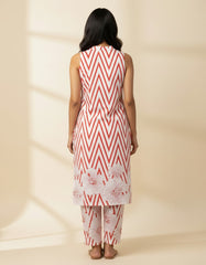 White Printed Kurta Set for Women