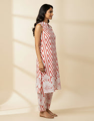 White Printed Kurta Set for Women