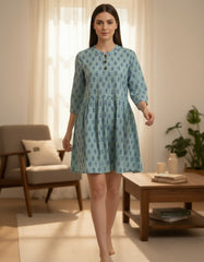 Green Printed Blouse for Women