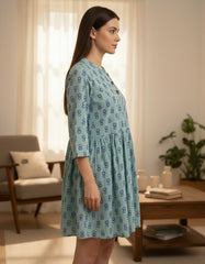 Green Printed Blouse for Women