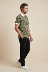 Green All-Over Printed Polo T-shirt for Men